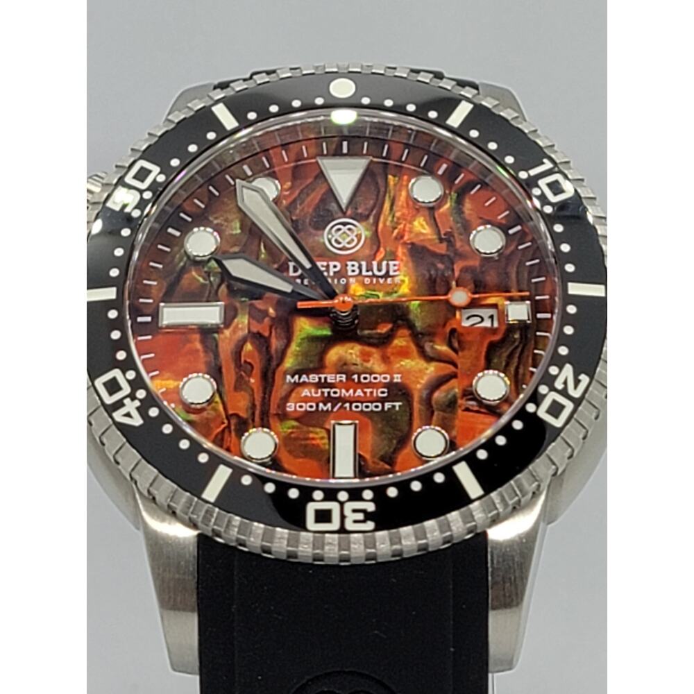 Deep Blue Orange Abalone Master 1k Automatic 44mm